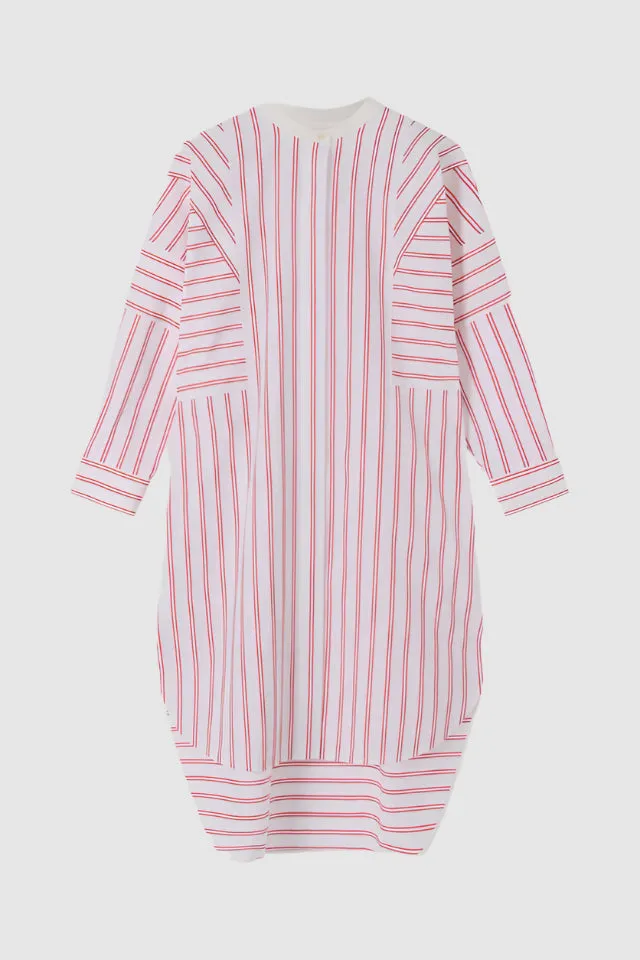 Lee Mathews Tucker Dress in Red Stripe