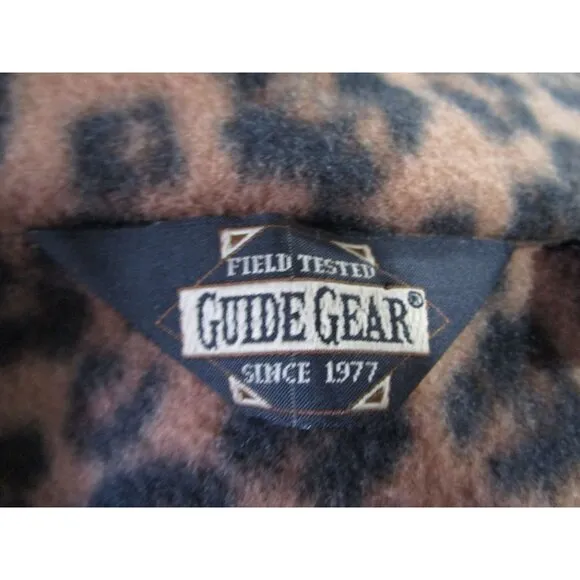 Leopard Print Guide Gear Pajama Set Top Bottom Cozy Fleece Ladies Large GUC