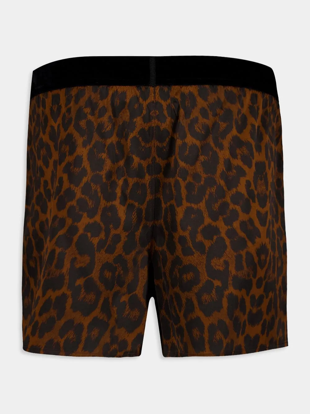 Leopard Print Silk Shorts