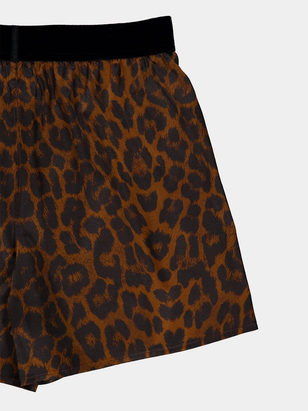 Leopard Print Silk Shorts