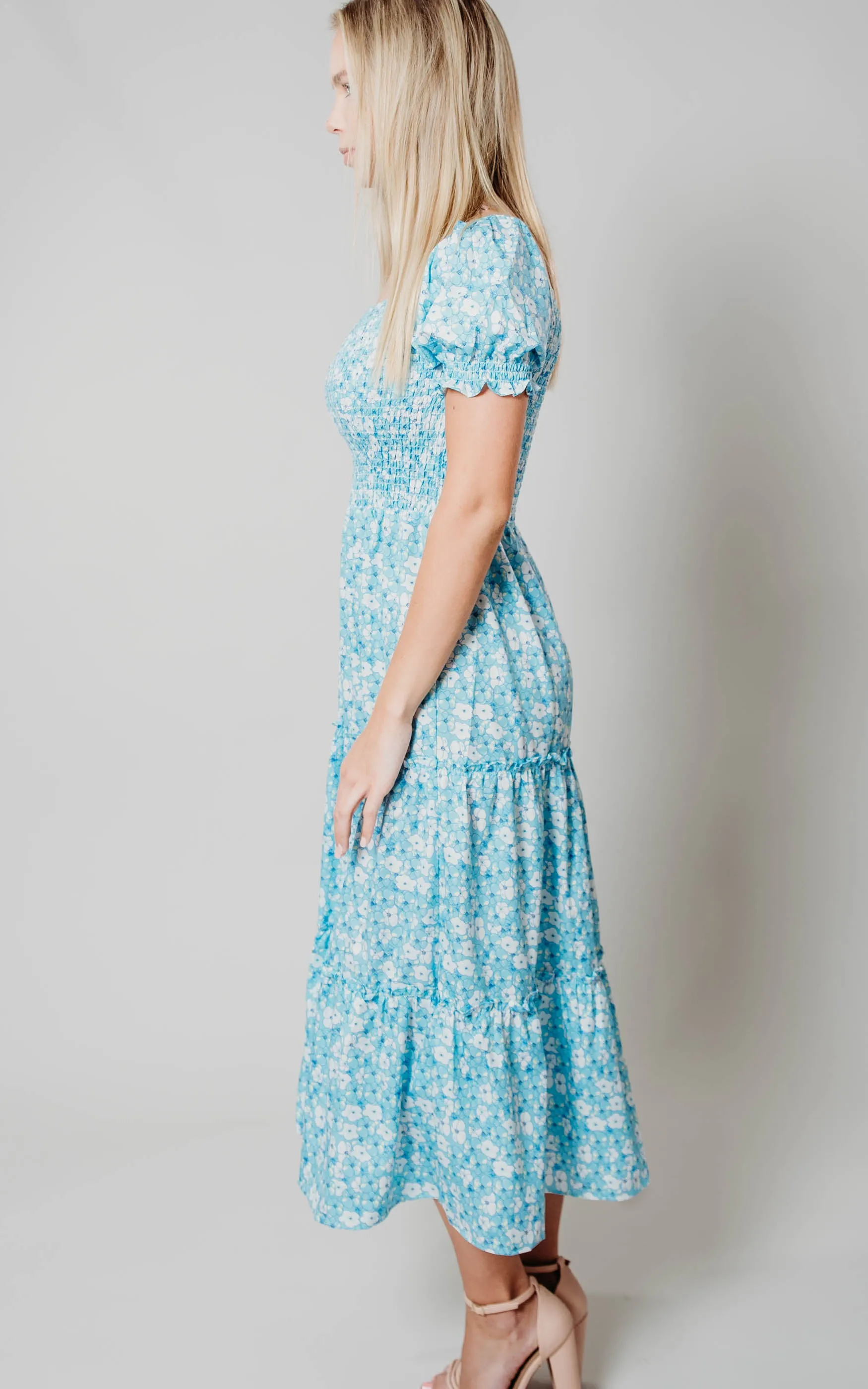 Light Blue Floral Dress - Final Sale
