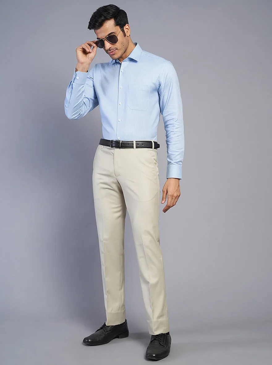 Light Blue Solid Regular Fit Formal Shirt | JadeBlue