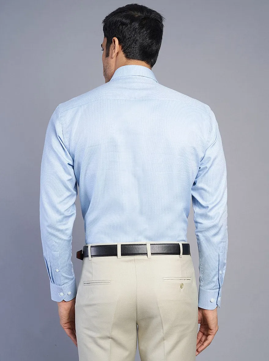 Light Blue Solid Regular Fit Formal Shirt | JadeBlue