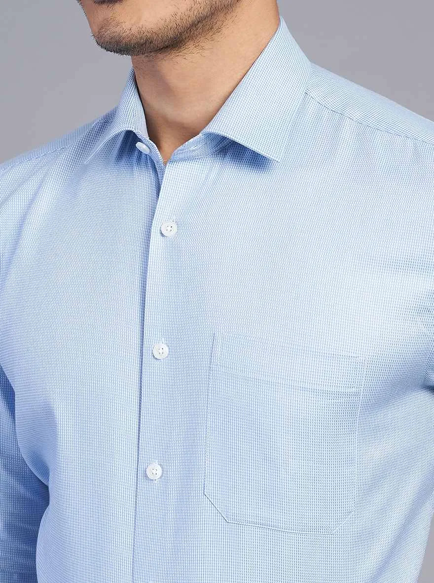Light Blue Solid Regular Fit Formal Shirt | JadeBlue