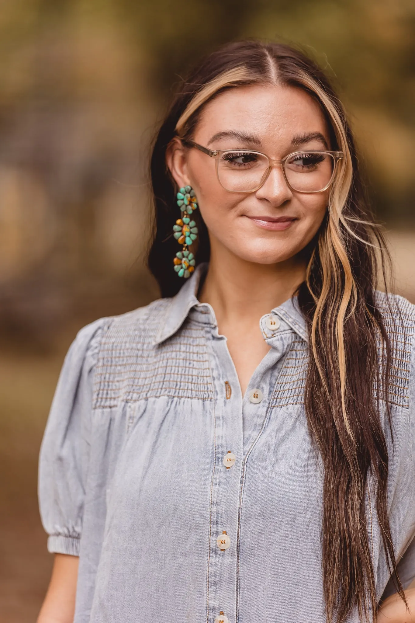 Light Denim Smock Yoke Dress