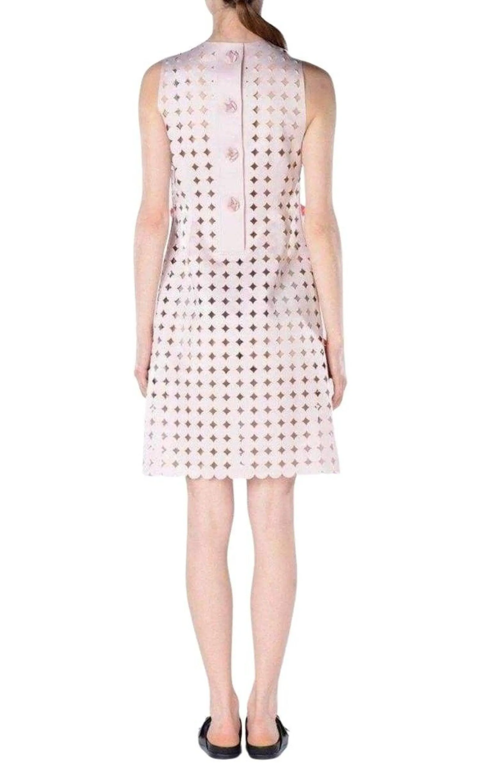 Light Pink Laser Cut Short Dress