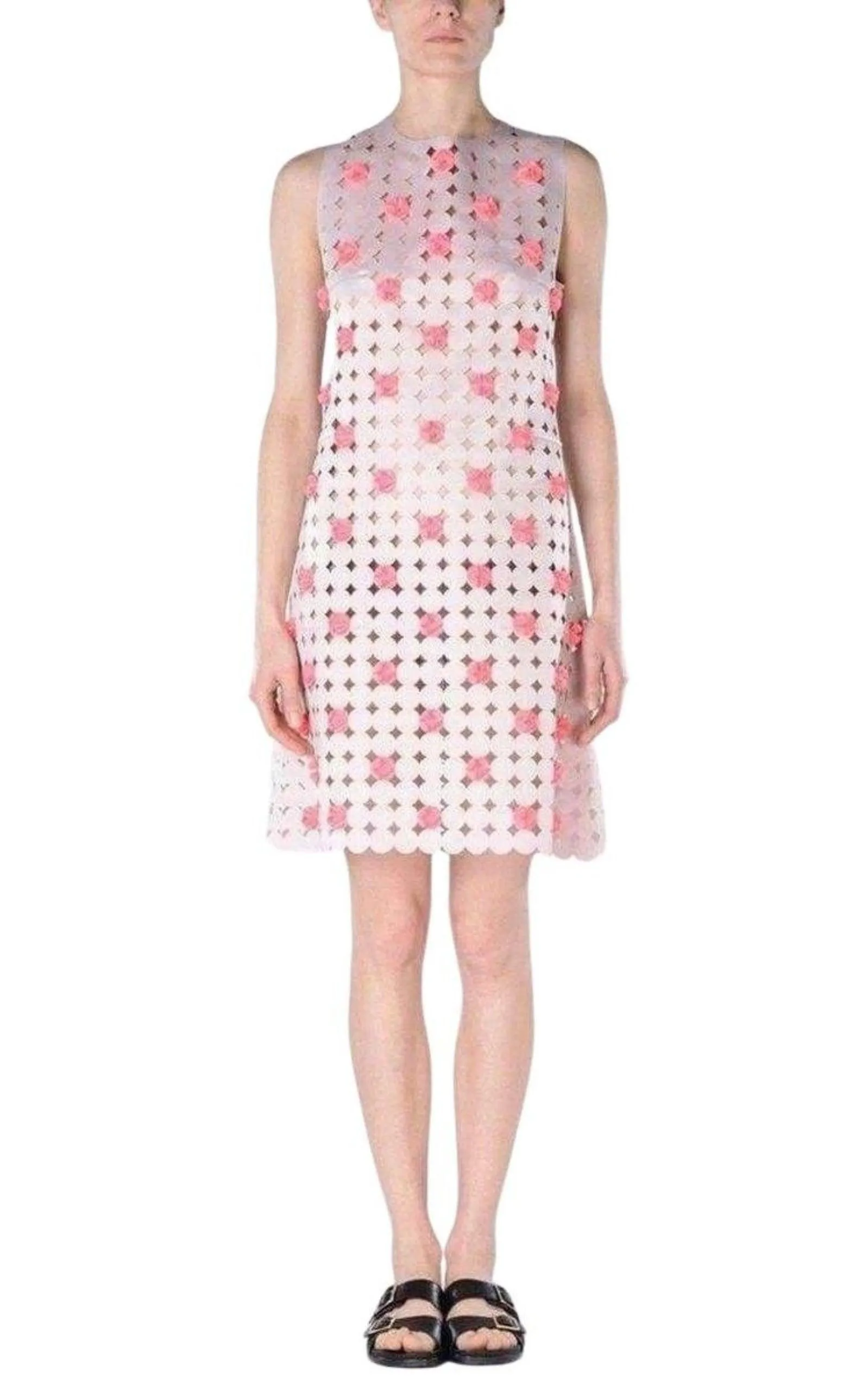 Light Pink Laser Cut Short Dress
