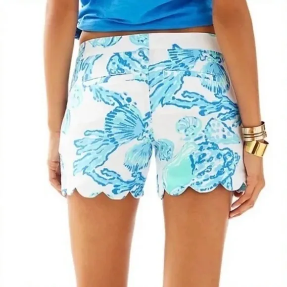 LILLY PULITZER THE BUTTERCUP Scalloped Sea Shells Shorts 2
