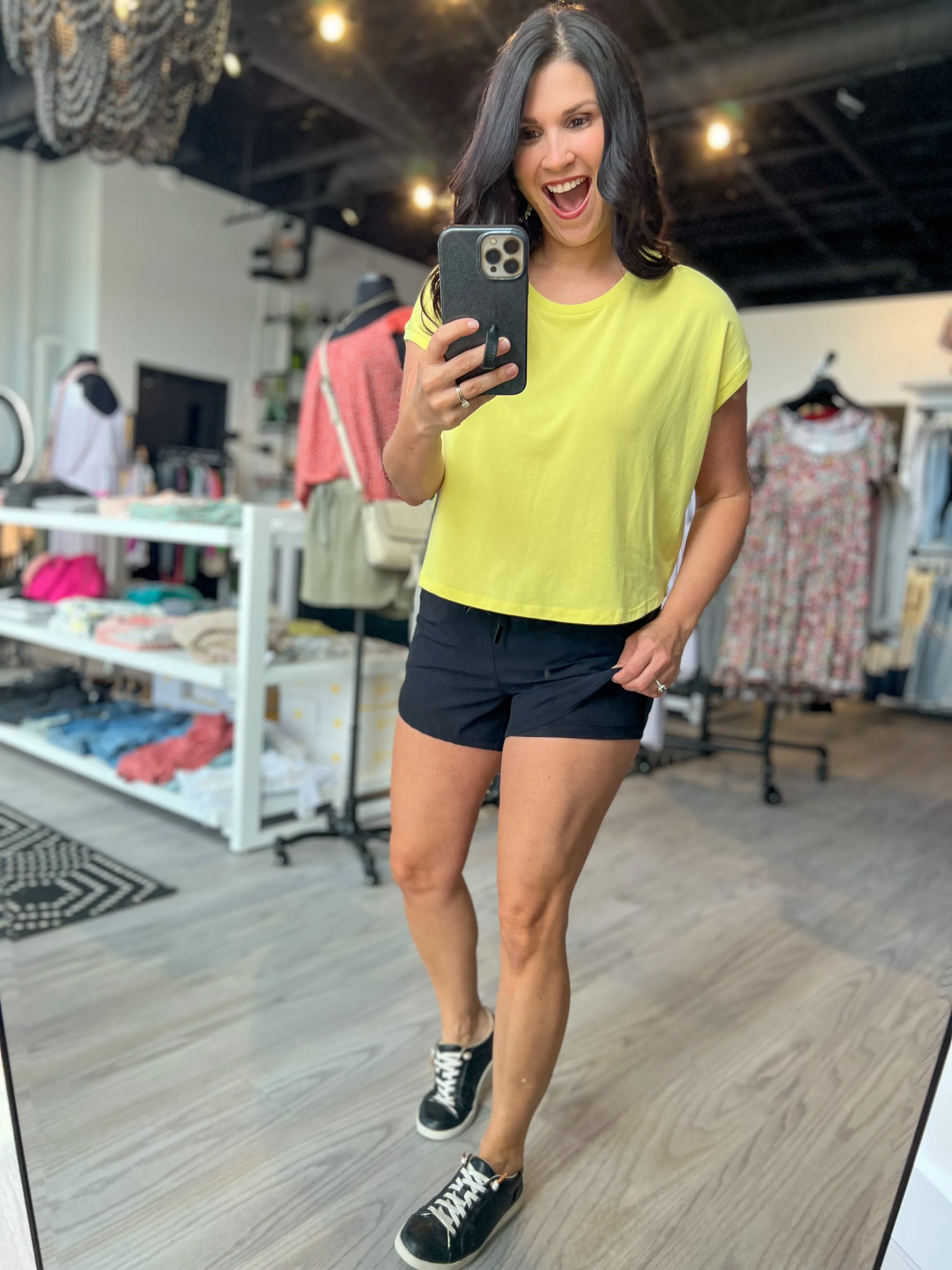 Lined Athleisure Shorts - Black