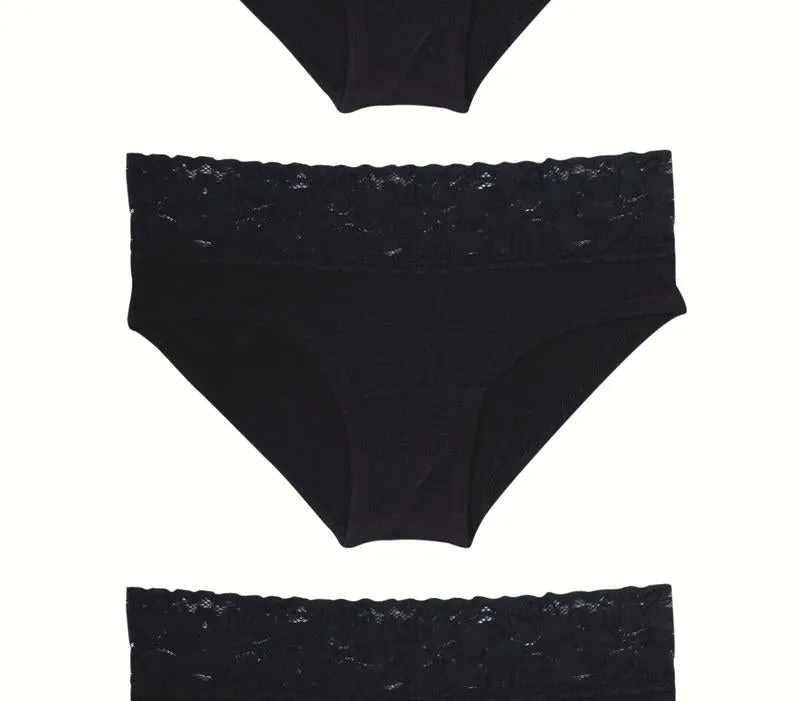 Little Black Panty Hipster With Lace