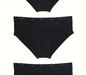 Little Black Panty Hipster With Lace