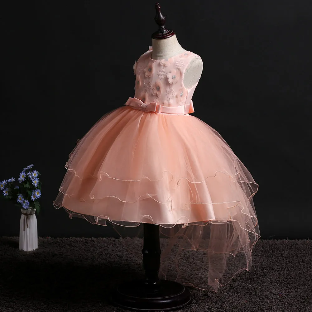 Little Girls 3D Flower Formal  Dress