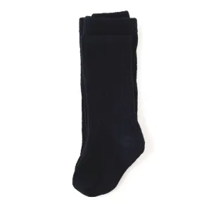 Little Stocking Co Cable Knit Tights - Black