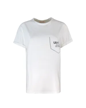 Liu Jo T -shirt con strass Bianca