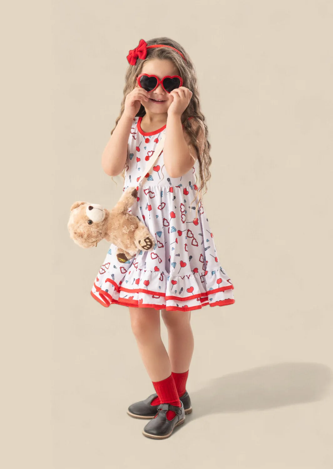 Lollipop Glasses Dress in White