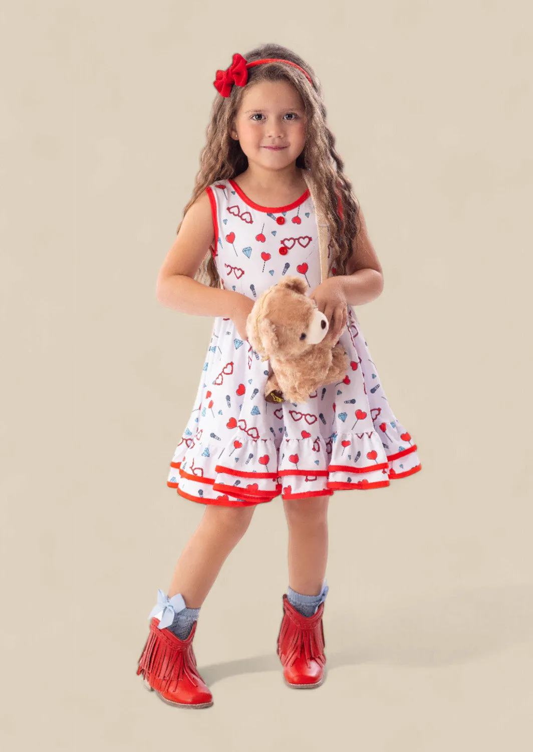 Lollipop Glasses Dress in White