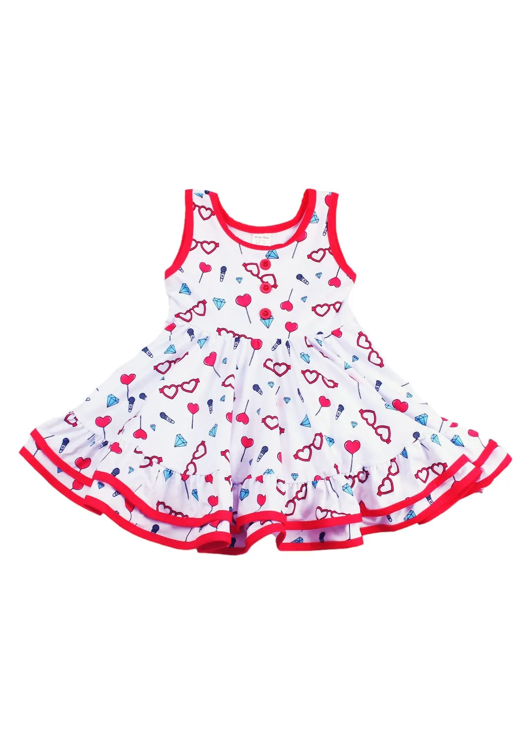 Lollipop Glasses Dress in White