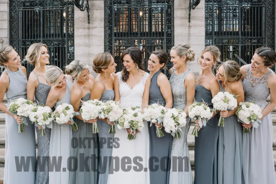 Long Floor Length Chiffon Bridesmaid Dresses, Cheap Bridesmaid Dresses, Charming Bridesmaid Dresses, TYP0342