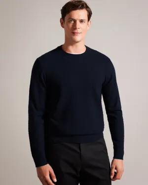 Loung Long Sleeve Diamond Stitch Crew Neck Navy