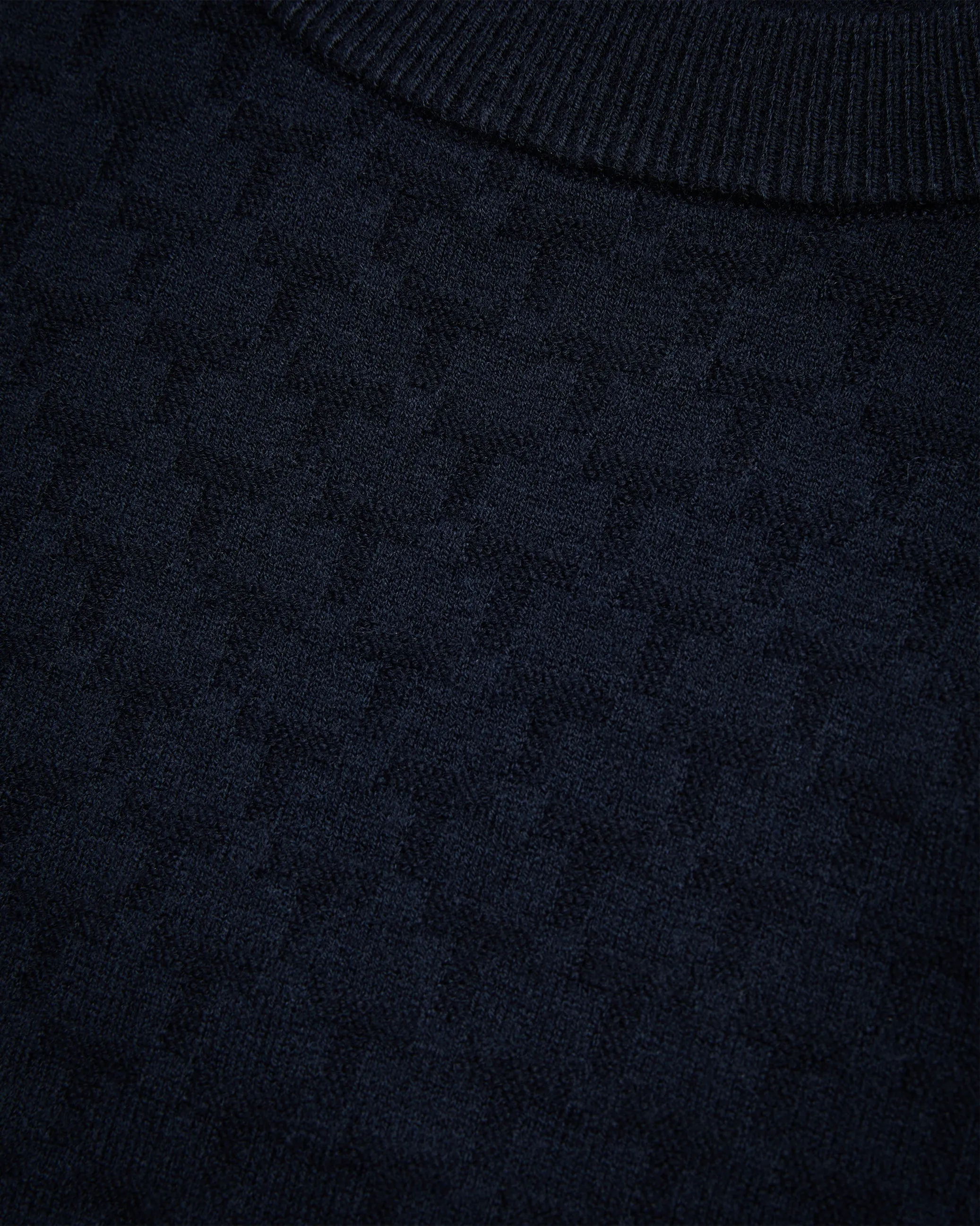 Loung Long Sleeve Diamond Stitch Crew Neck Navy
