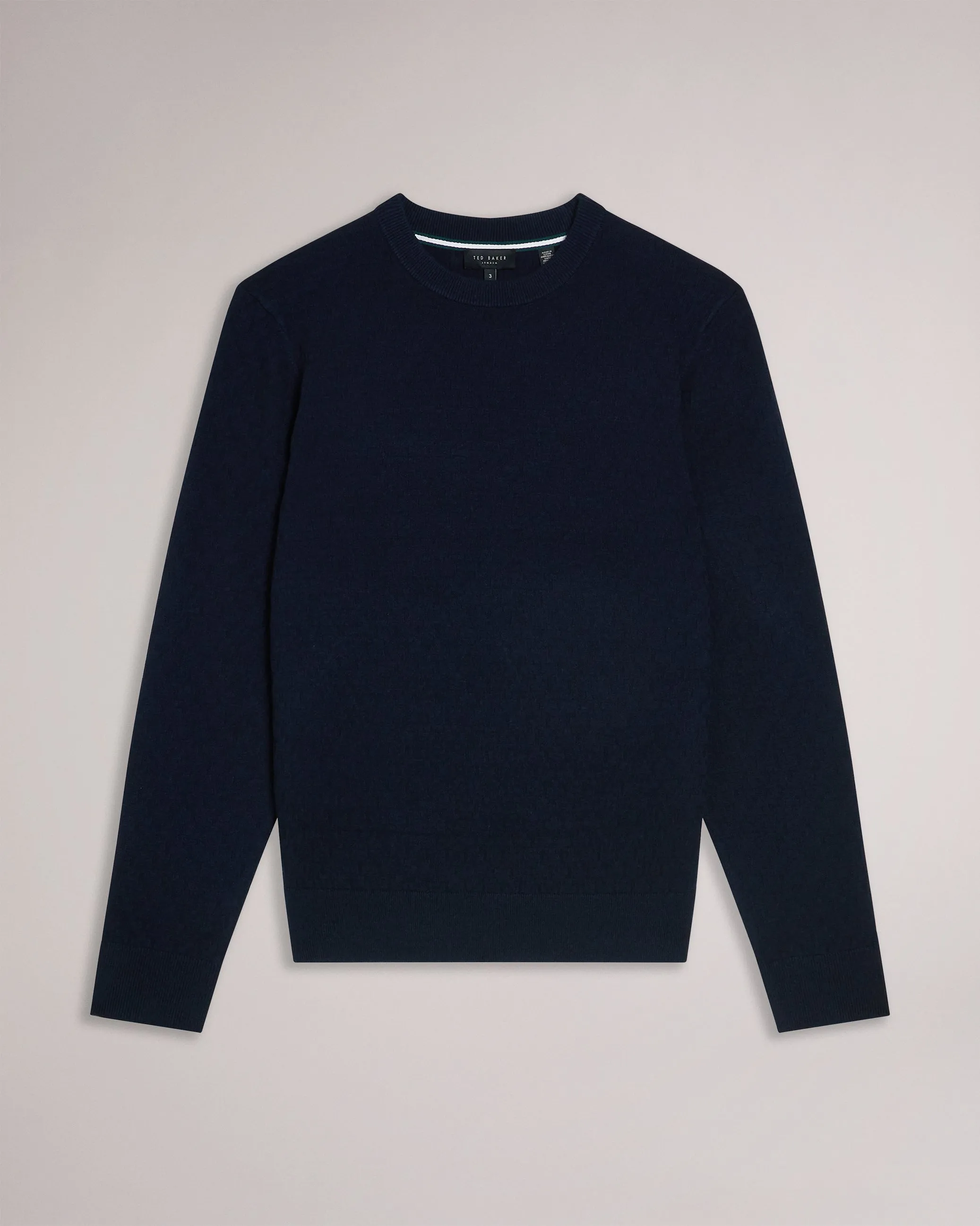 Loung Long Sleeve Diamond Stitch Crew Neck Navy