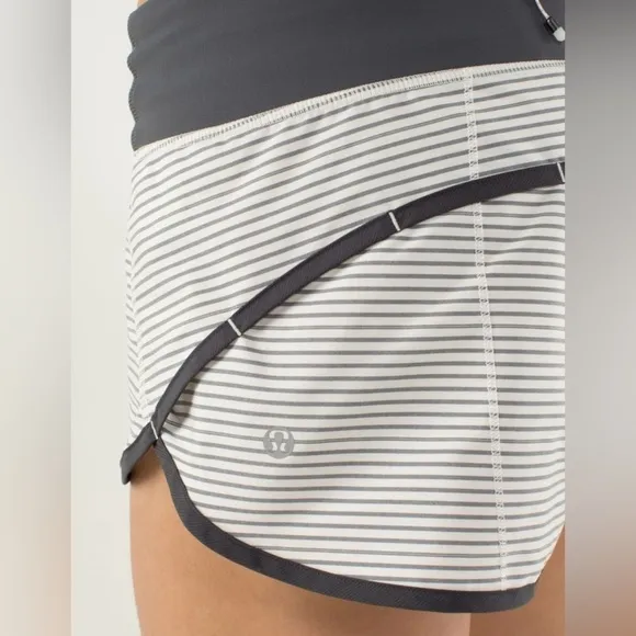 Lululemon Run: Speed Short in Hyper Stripe Reflective Angel Wing/Soot Light, 6*