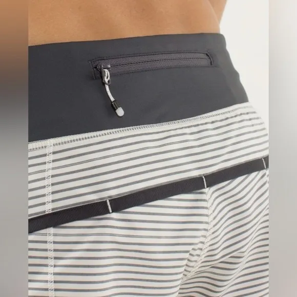 Lululemon Run: Speed Short in Hyper Stripe Reflective Angel Wing/Soot Light, 6*