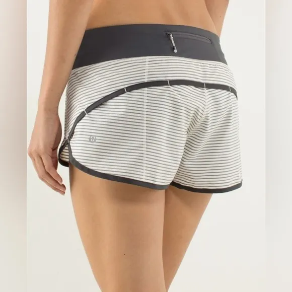 Lululemon Run: Speed Short in Hyper Stripe Reflective Angel Wing/Soot Light, 6*