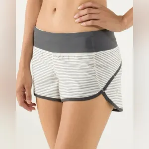 Lululemon Run: Speed Short in Hyper Stripe Reflective Angel Wing/Soot Light, 6*
