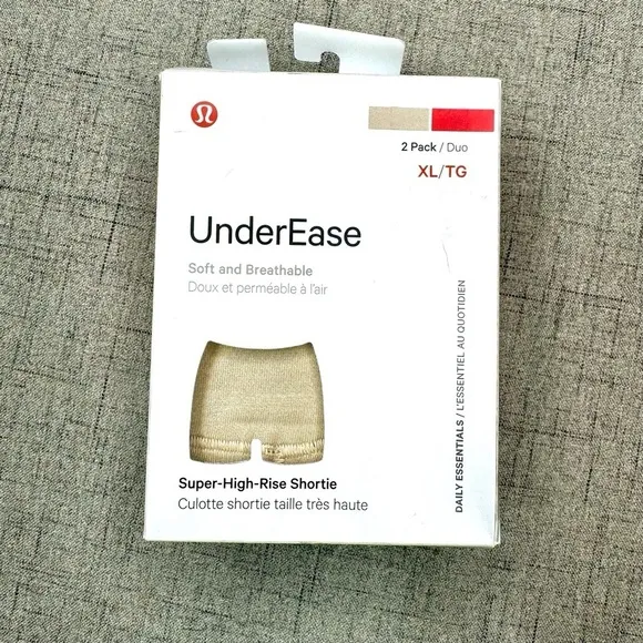 Lululemon UnderEase Super High Rise Shortie Underwear 2 Pack XL NWT