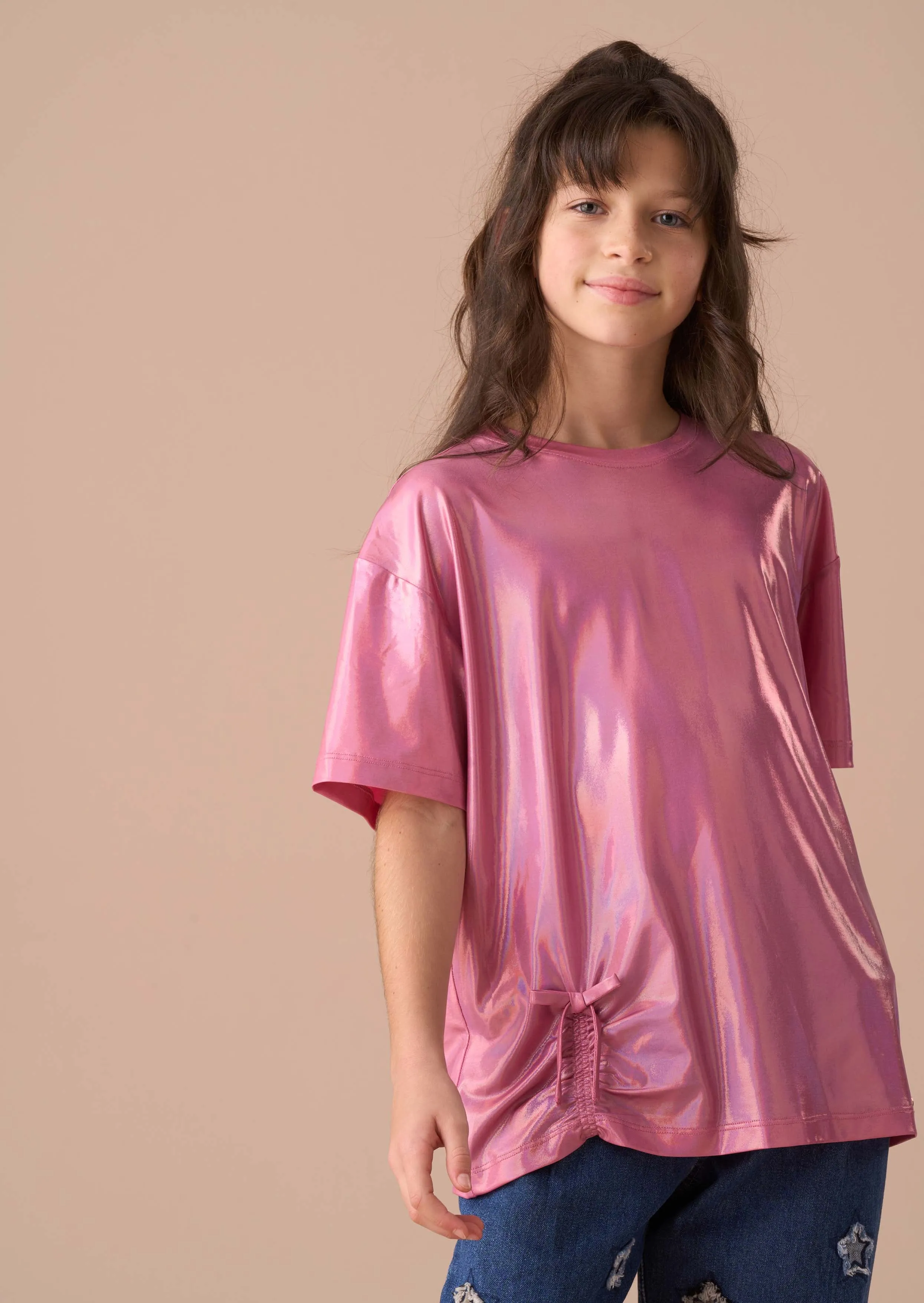 Luna Pink Foil Jersey Top