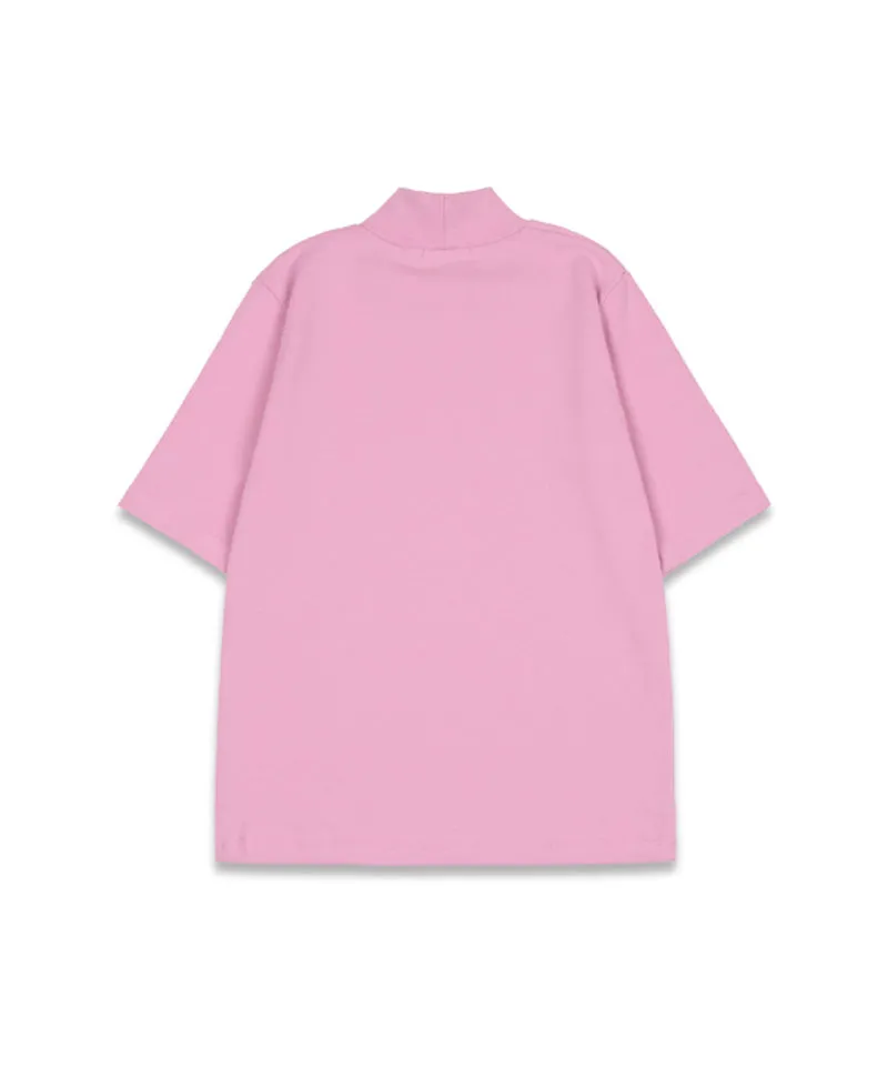 MACKY Golf: Basic Logo Half-Neck T-Shirt - Pink