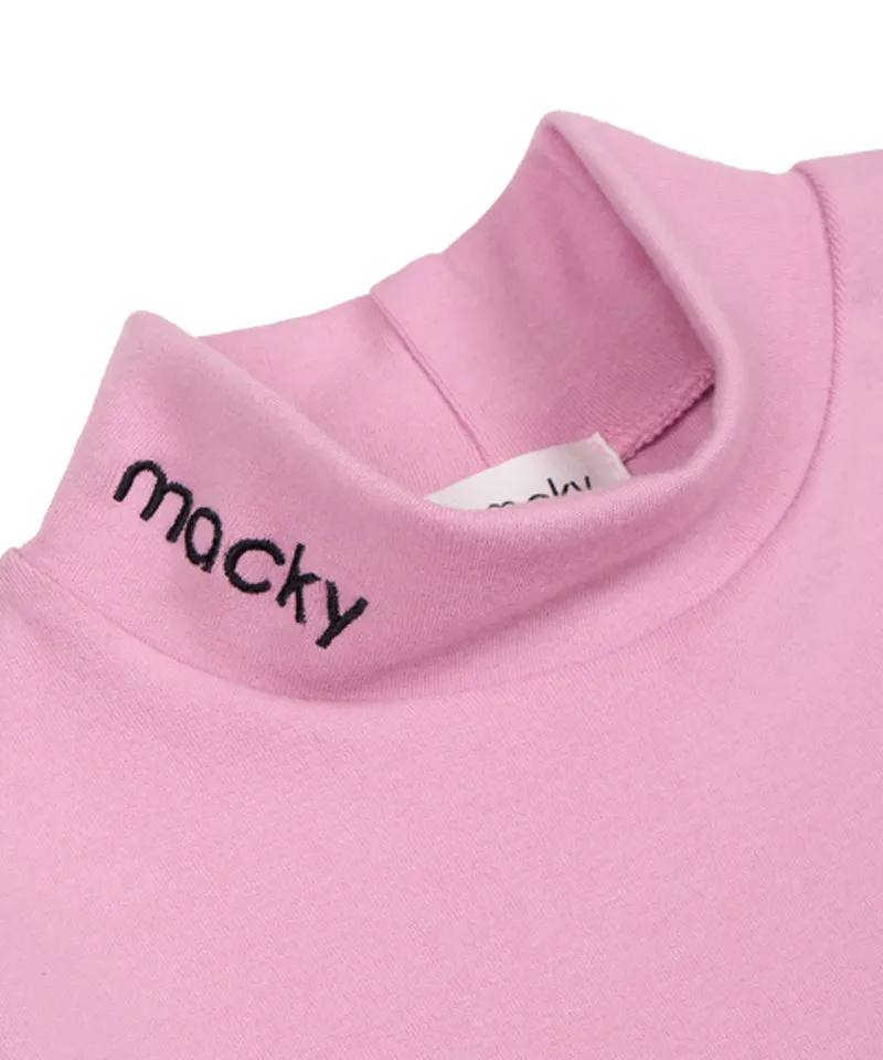 MACKY Golf: Basic Logo Half-Neck T-Shirt - Pink