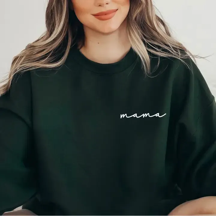 Mama Embroidered Crewneck Sweatshirt