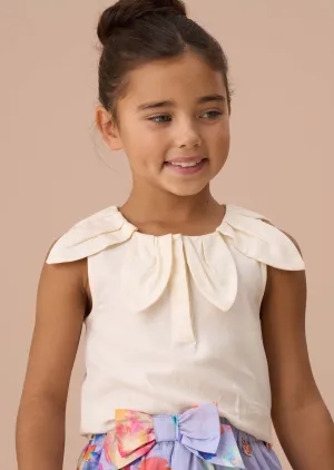 Margaux Ivory Petal Collar Top