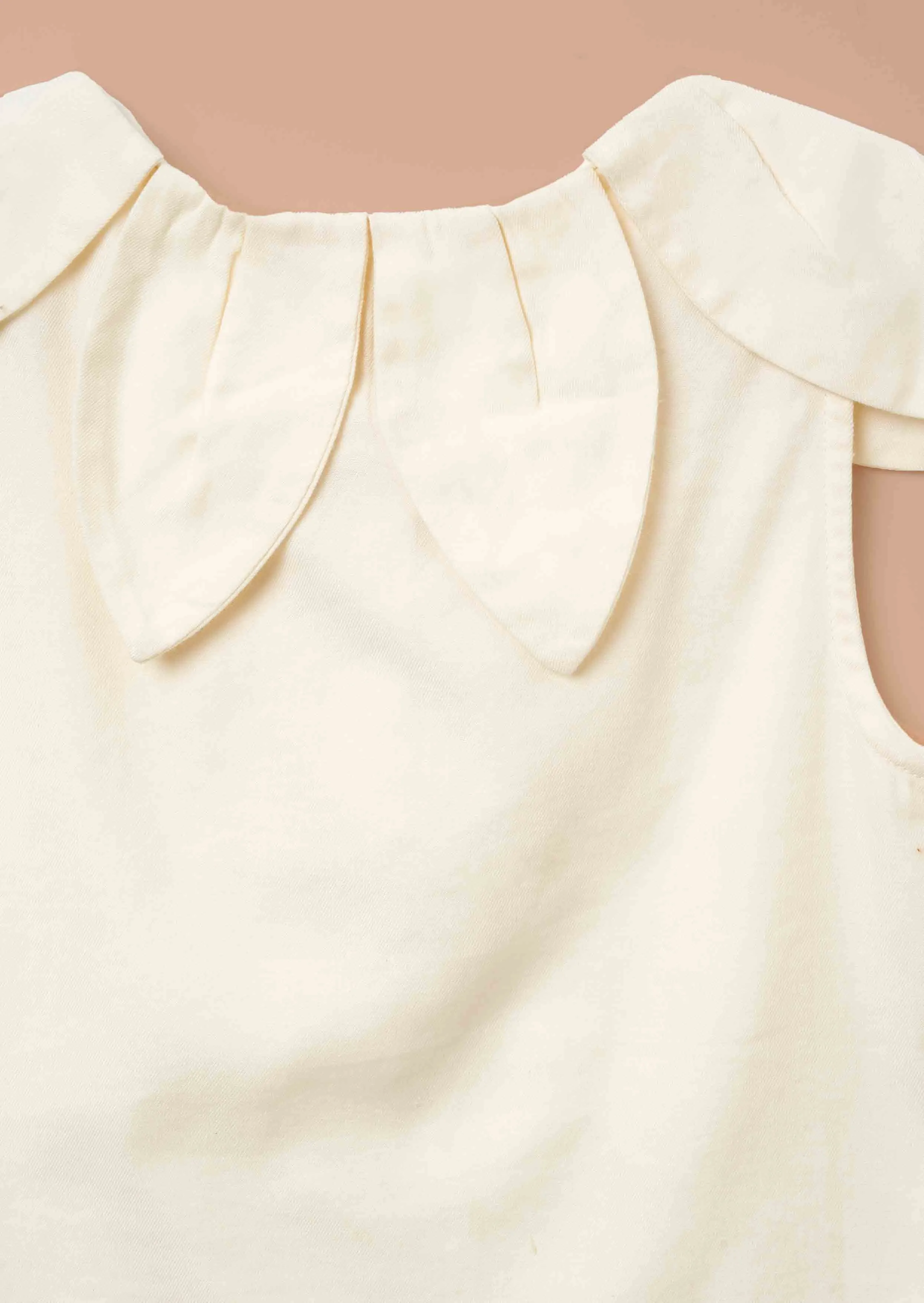 Margaux Ivory Petal Collar Top