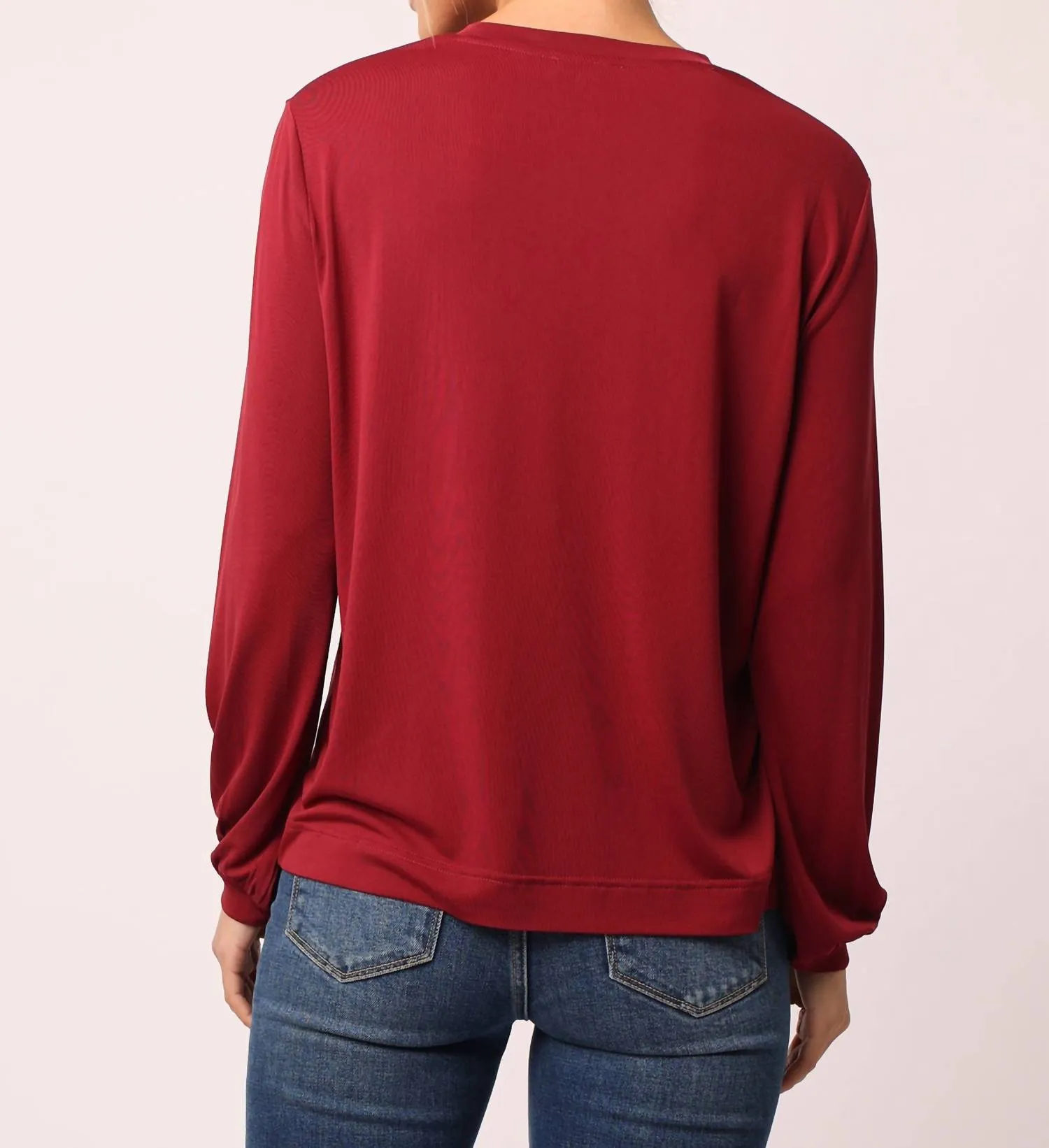 Matilda Modal Long Sleeve Tee In Rhubarb