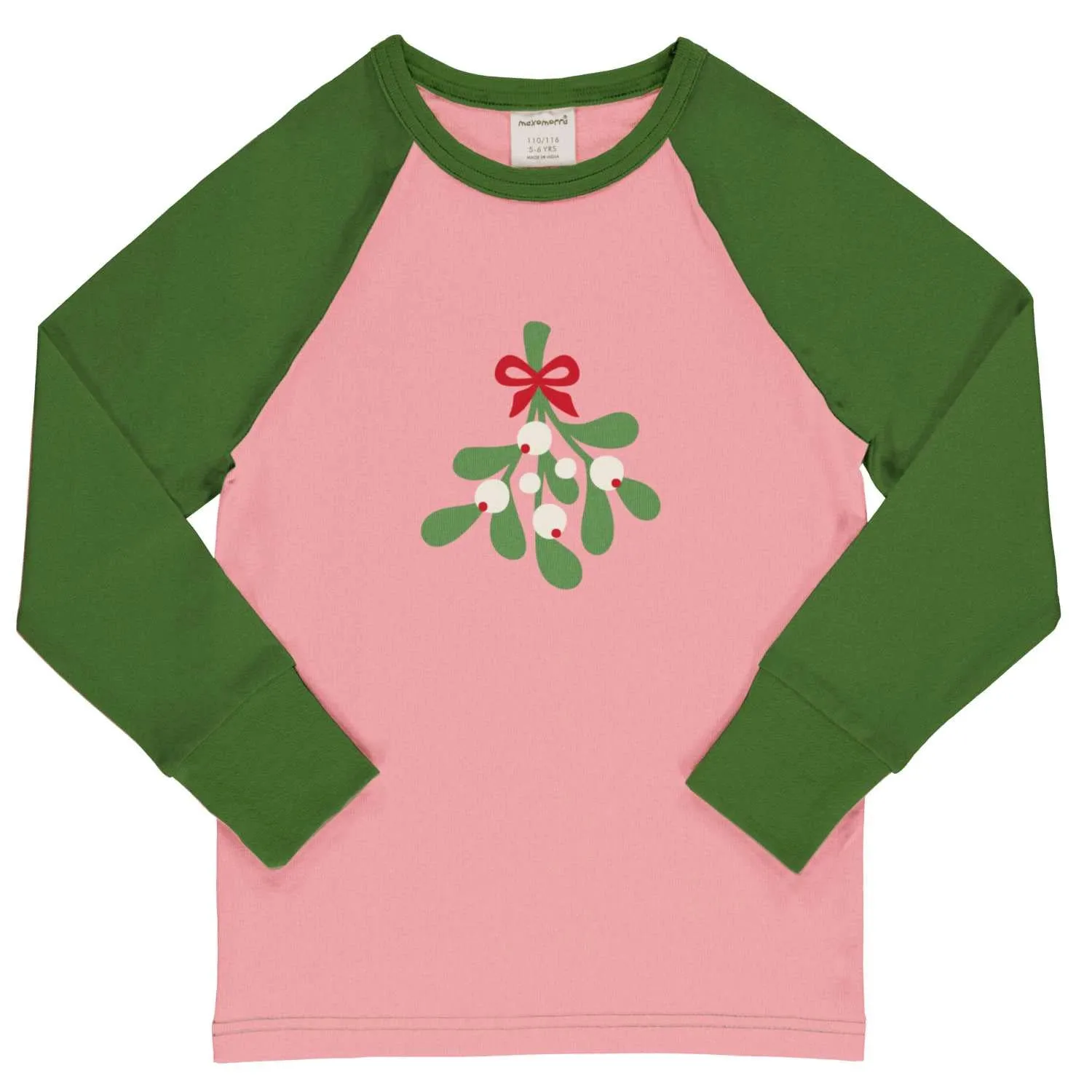 Maxomorra Mistletoe Ls Raglan Top Aw24