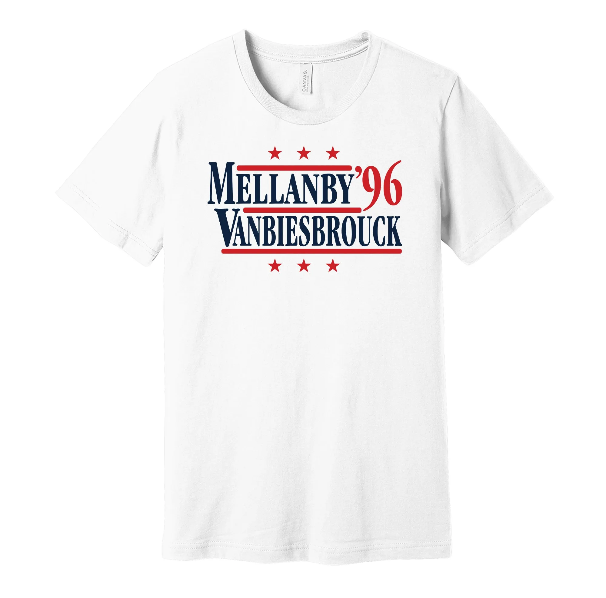 Mellanby & Vanbriesbrouck '96 - Florida Hockey Legends Political Campaign Parody T-Shirt - Hyper Than Hype Shirts