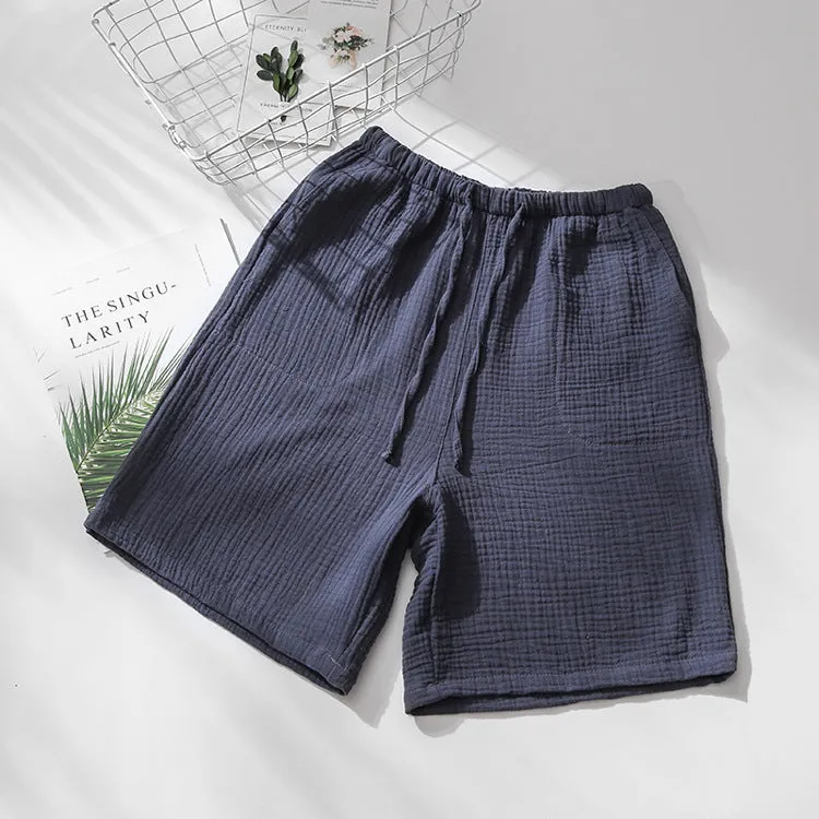 Men's And Women's Summer Cotton Gauze Pyjama Shorts