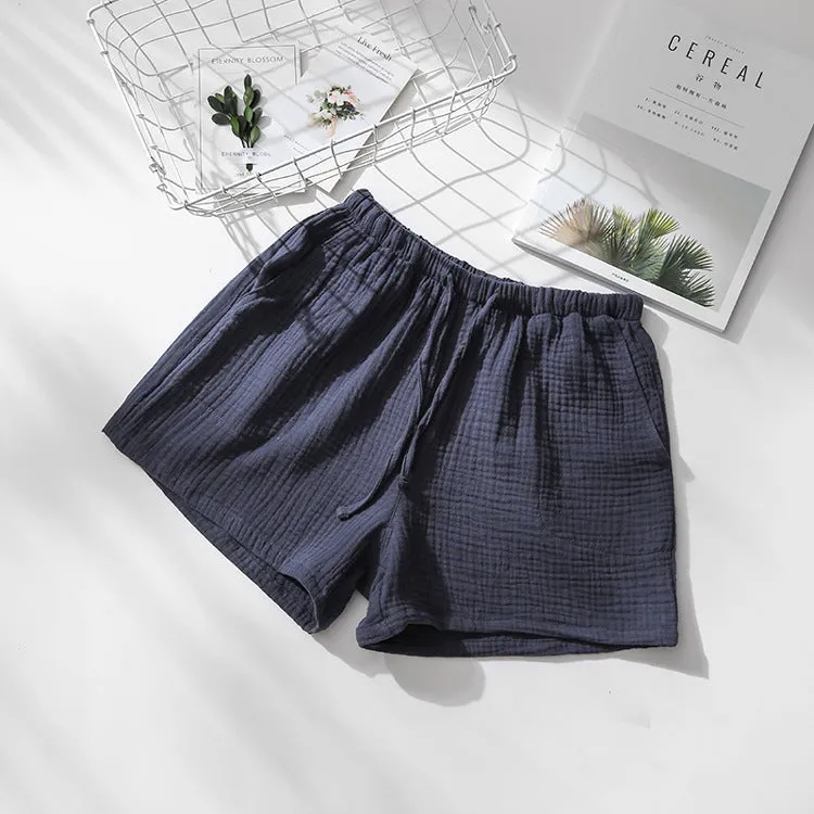 Men's And Women's Summer Cotton Gauze Pyjama Shorts