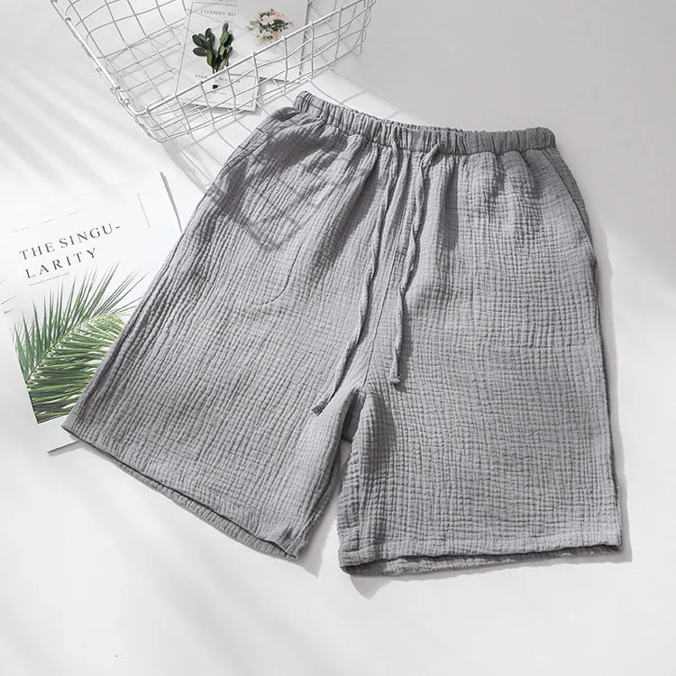Men's And Women's Summer Cotton Gauze Pyjama Shorts