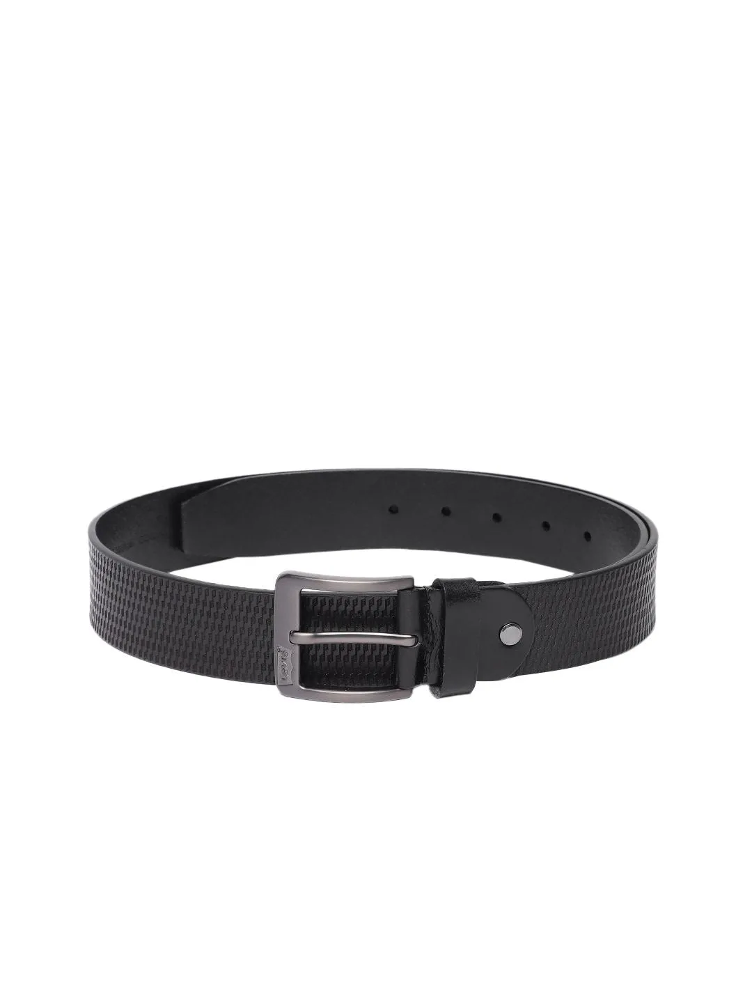 Men's Black Textured Belt