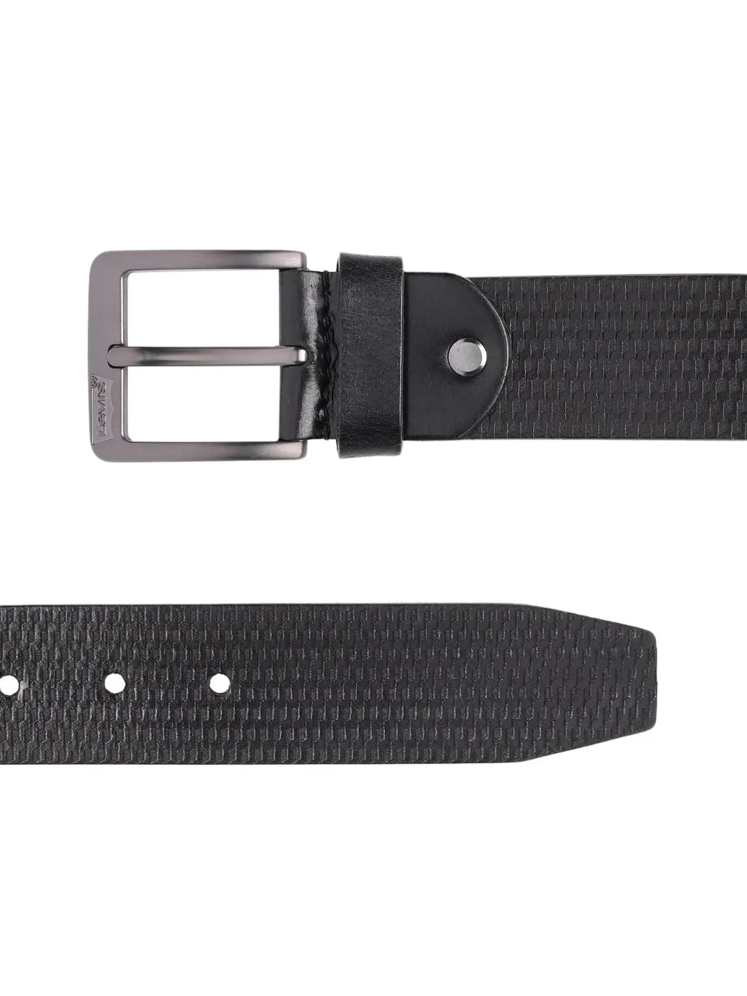 Men's Black Textured Belt