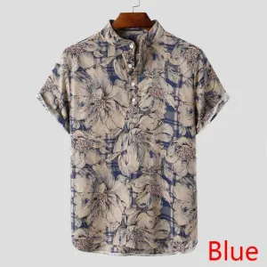Mens Summer Vintage Short Sleeve Shirts
