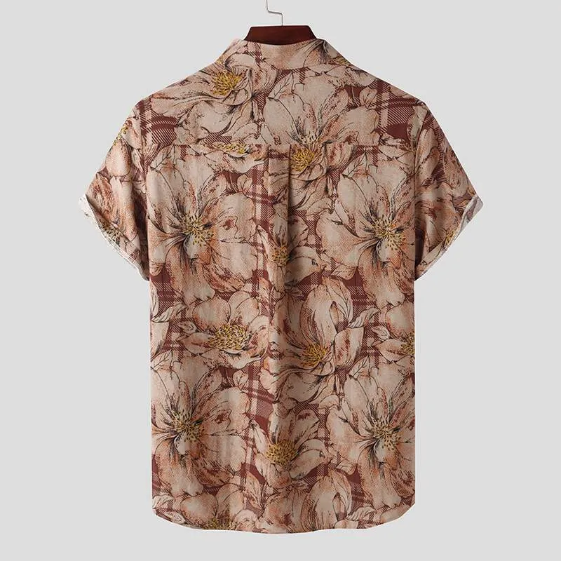 Mens Summer Vintage Short Sleeve Shirts
