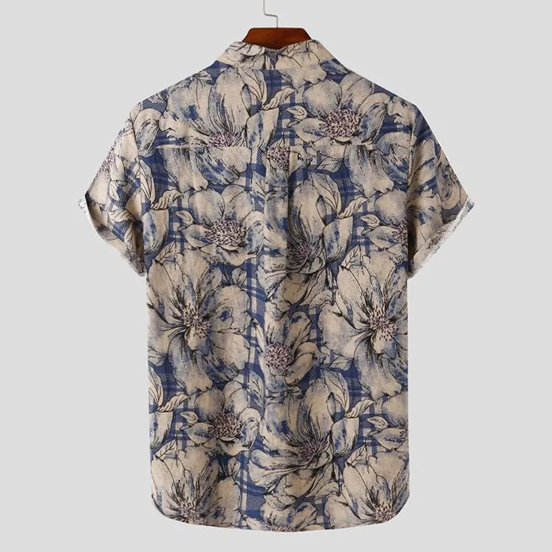 Mens Summer Vintage Short Sleeve Shirts