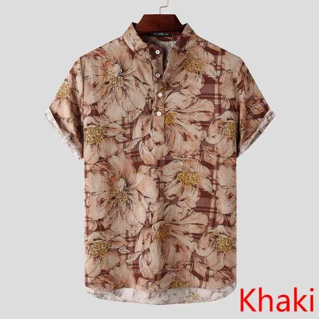 Mens Summer Vintage Short Sleeve Shirts