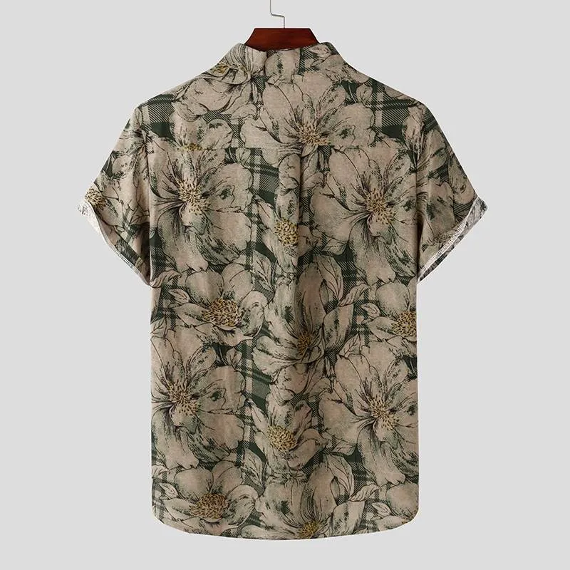 Mens Summer Vintage Short Sleeve Shirts