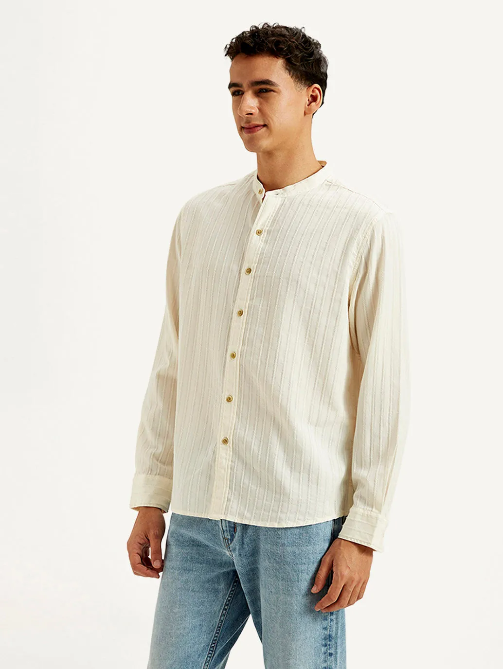 Men's Textured Slim Fit Shirt